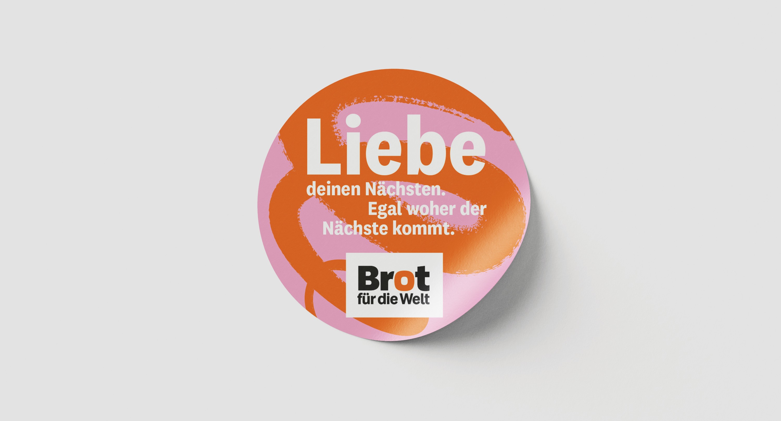 50er Pack Aufkleber „Liebe deinen Nächsten. Egal woher der Nächste kommt.“