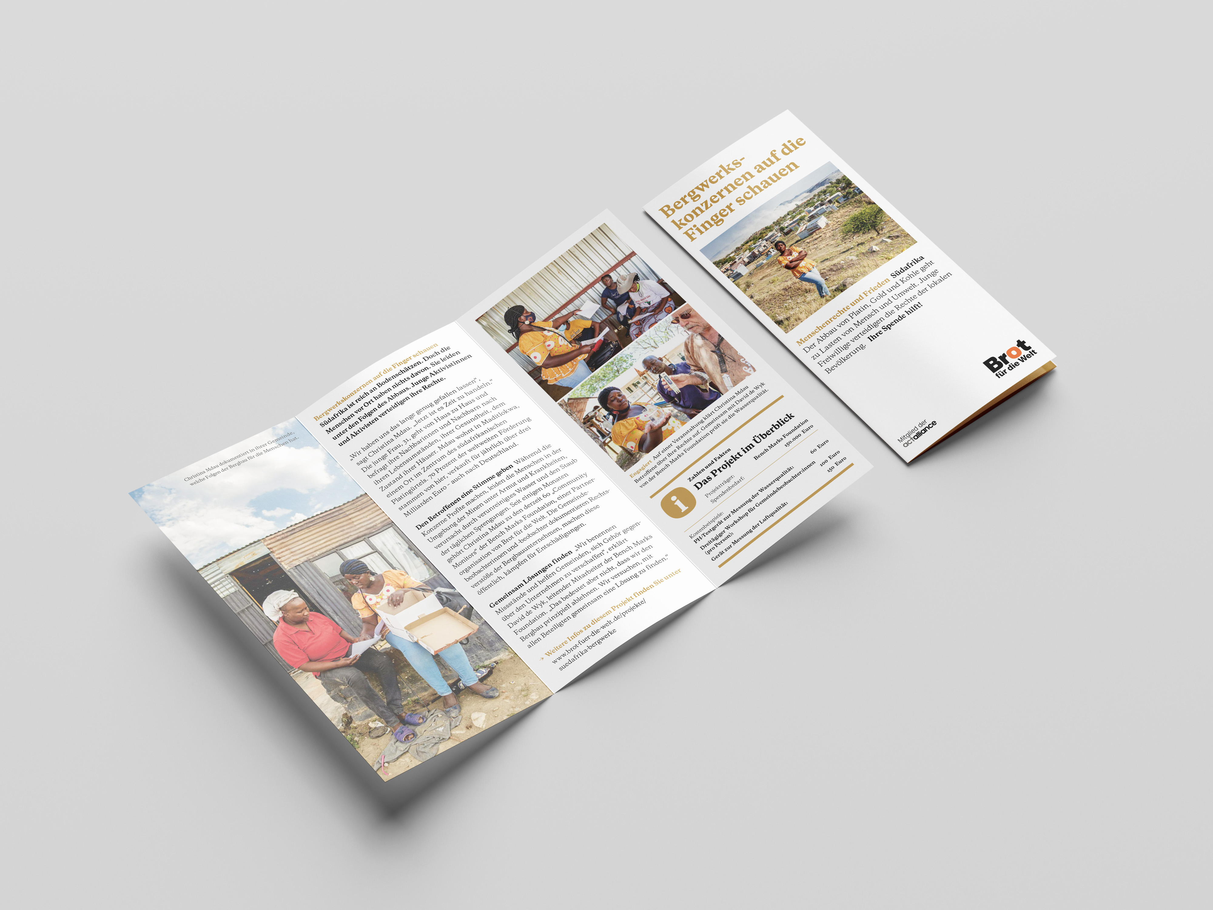 Südafrika: Bergwerkskonzernen auf die Finger schauen (Faltblatt Menschenrechte und Frieden)