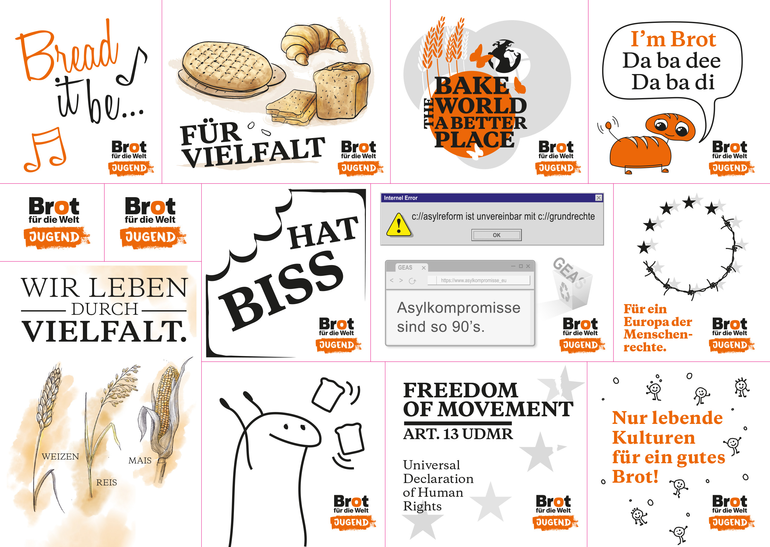 Stickerbogen Brot für die Welt Jugend