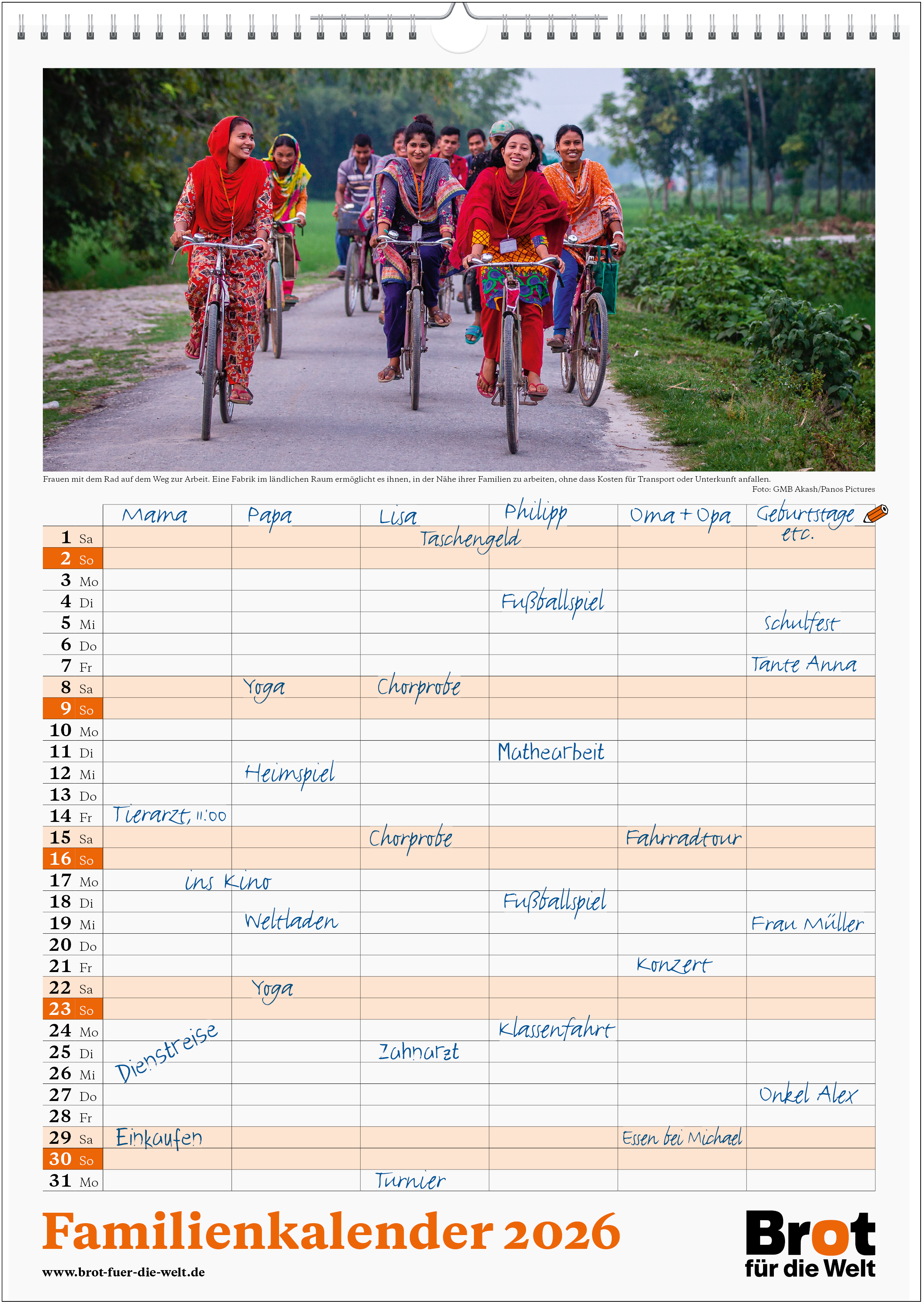 Monatsplaner: Familienkalender 2026