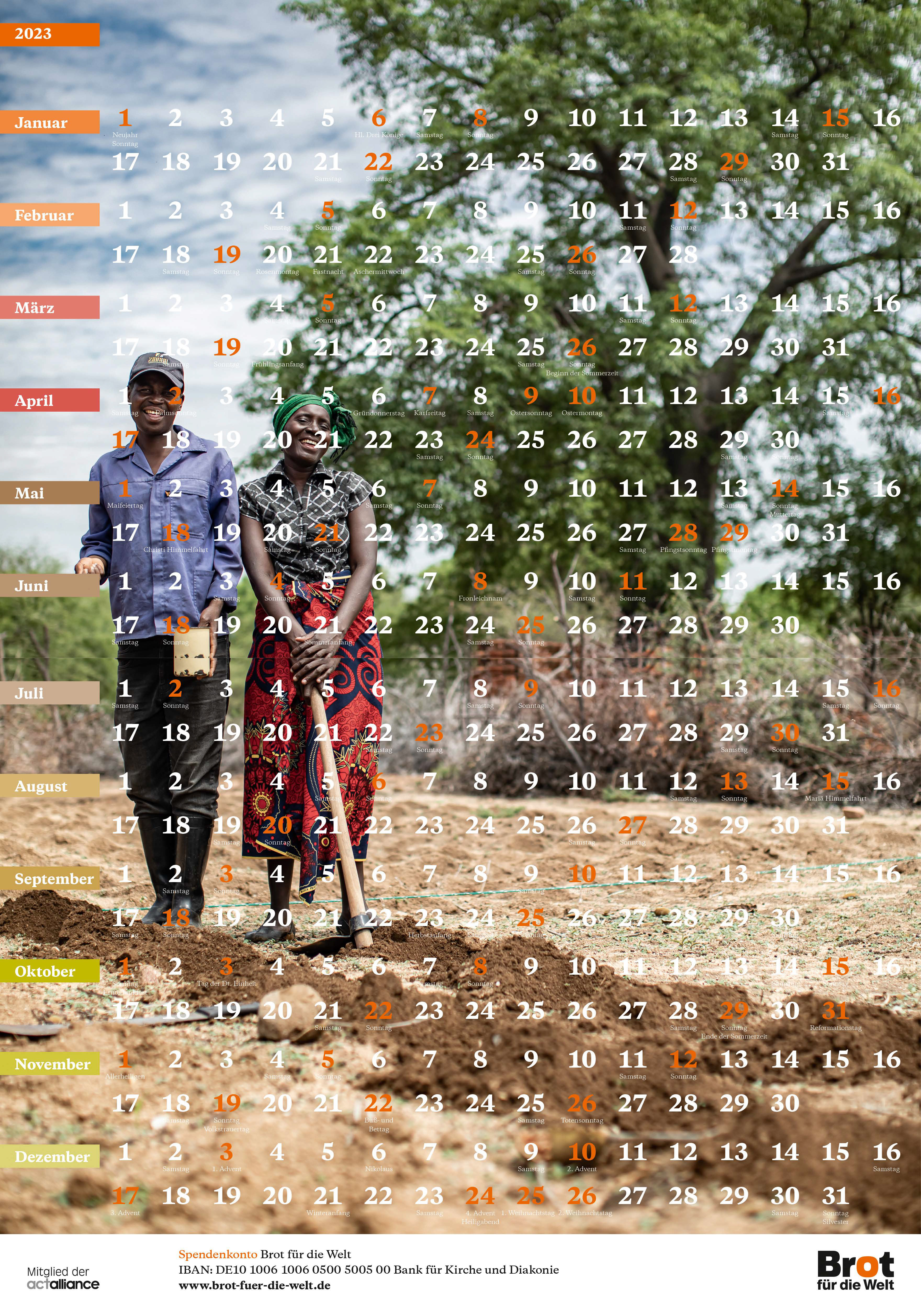 Einschubbogen 2023 für den Spendenkalender