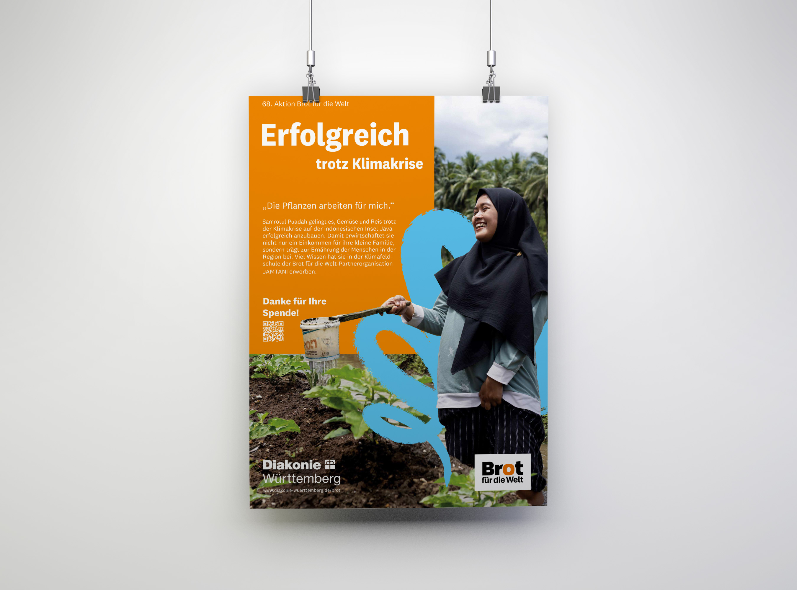 Württembergisches Plakat „Erfolgreich trotz Klimakrise“ (Indonesien)