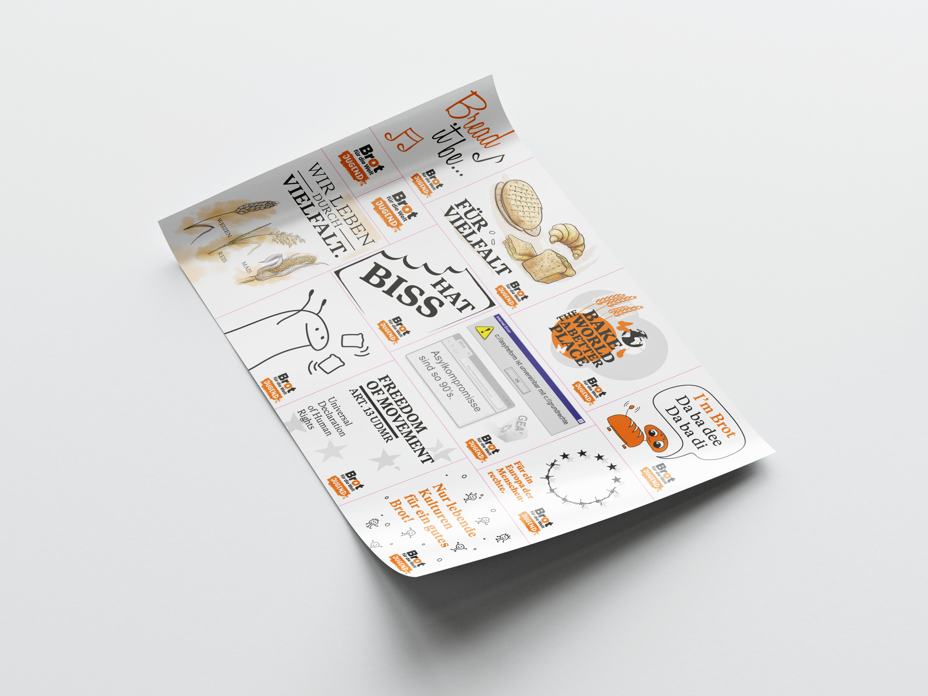 Stickerbogen Brot für die Welt Jugend