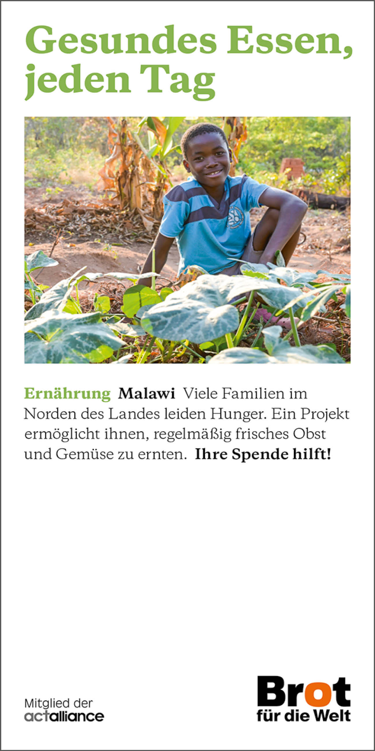 Malawi: Gesundes Essen - jeden Tag (Faltblatt Ernährung)