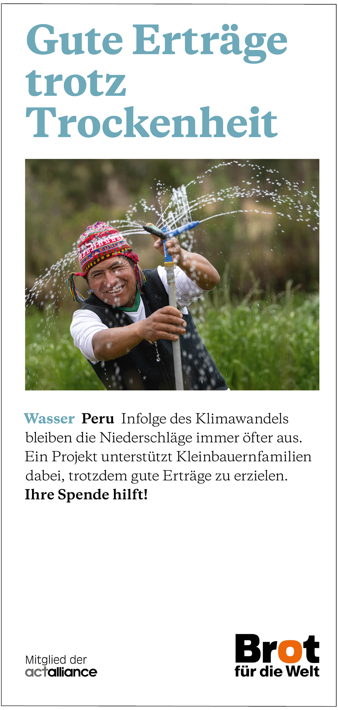 Peru: Jeden Tropfen Wasser nutzen (Faltblatt Wasser)