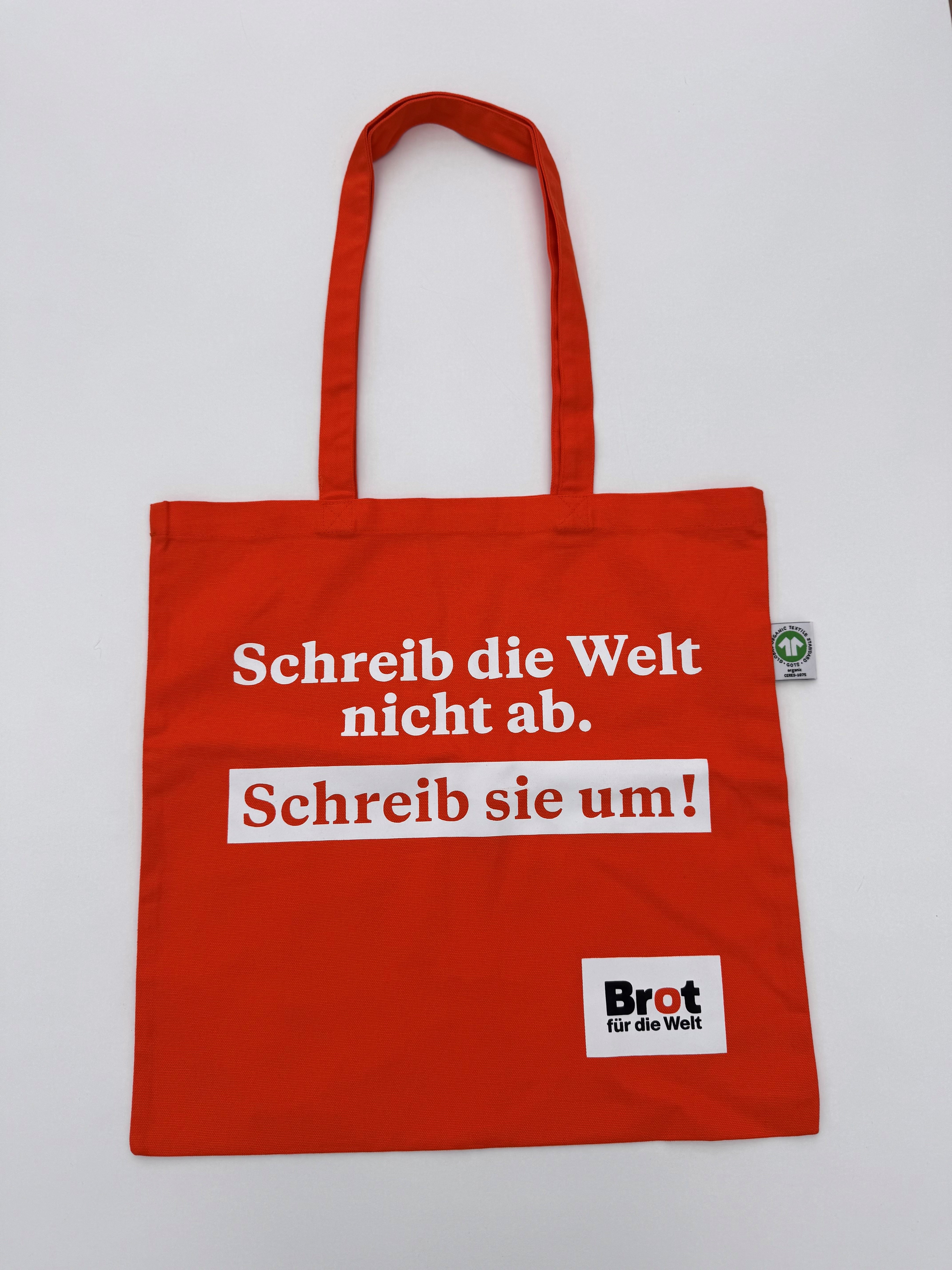 Statement Bag „Schreib die Welt nicht ab. Schreib sie um!“ (Tragetasche)