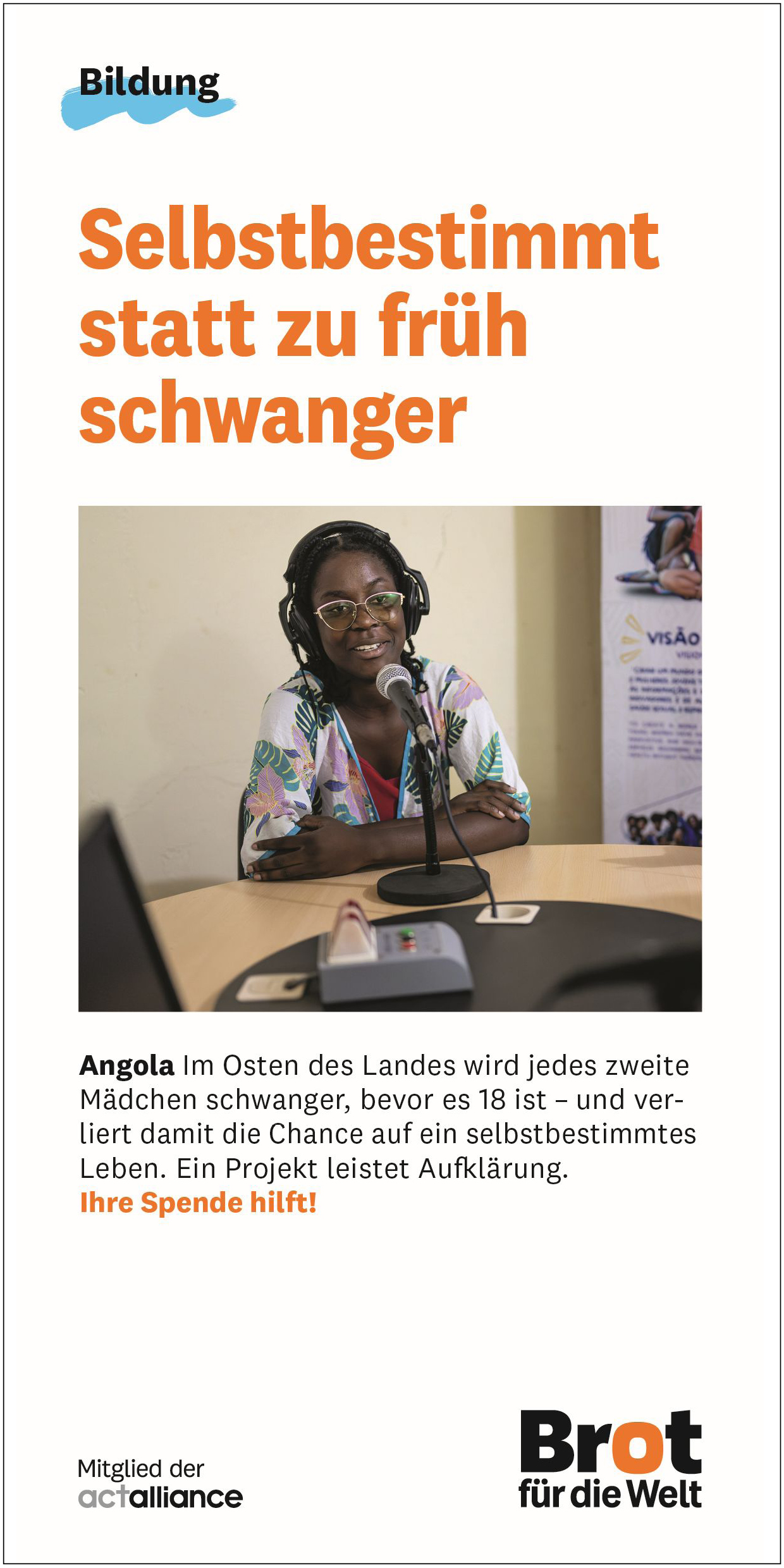 Angola: Selbstbestimmt statt zu früh schwanger