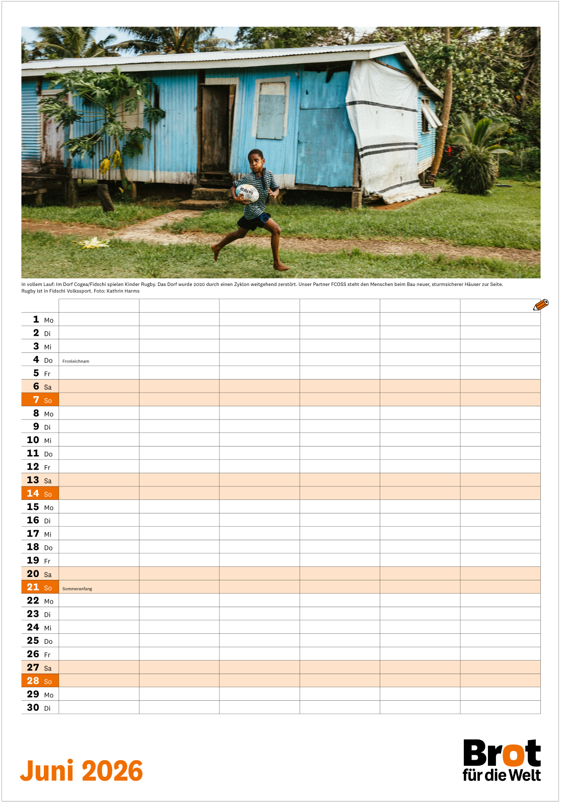 Monatsplaner: Familienkalender 2026