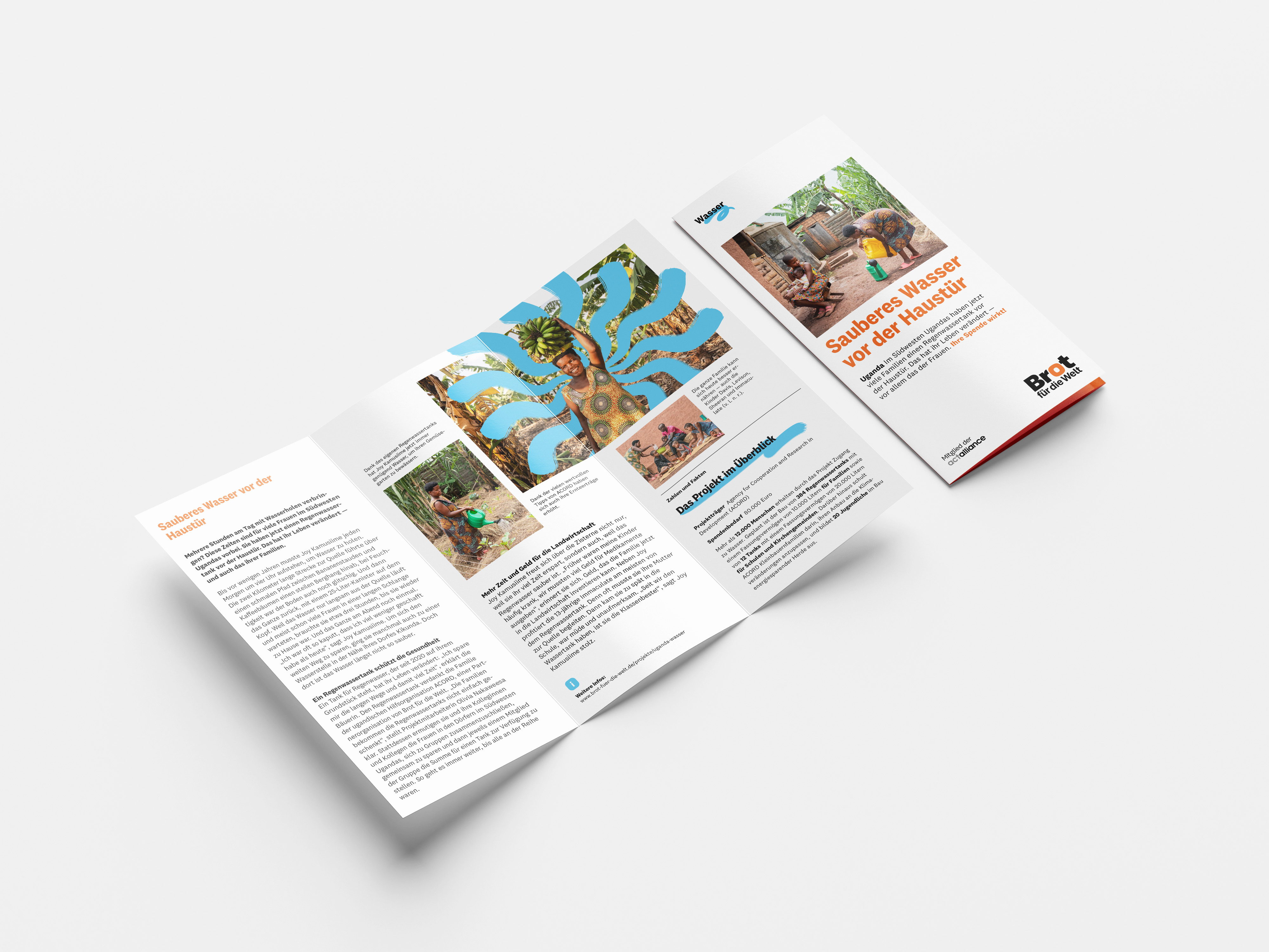 Uganda: Sauberes Wasser vor der Haustür (Faltblatt Wasser)