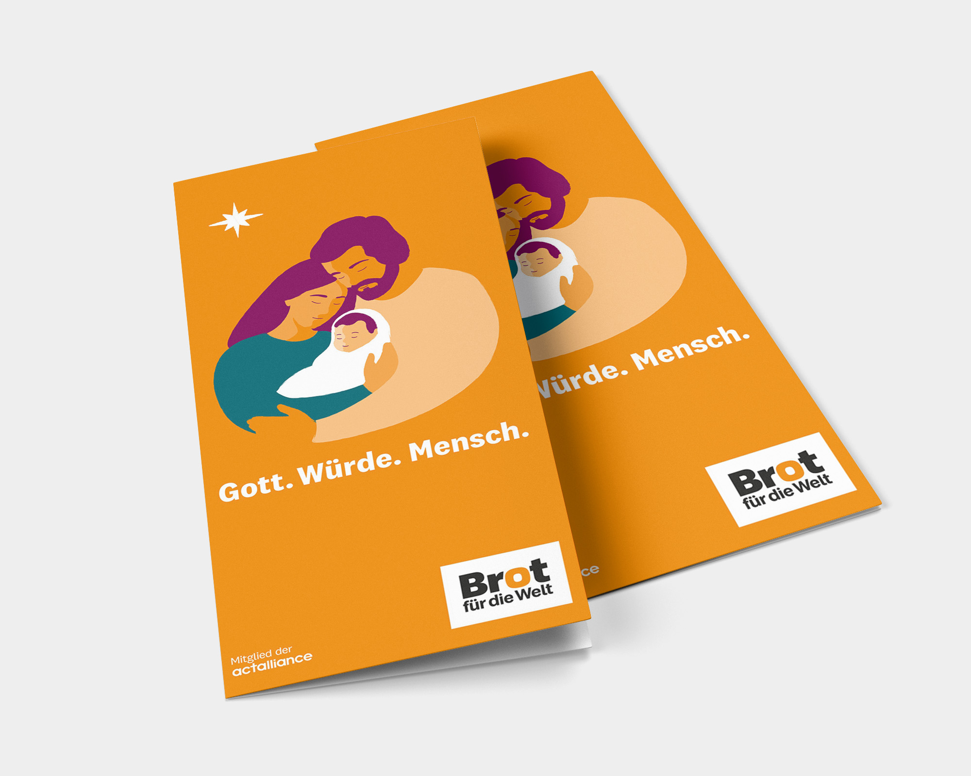 Klappkarte Gott. Würde. Mensch.