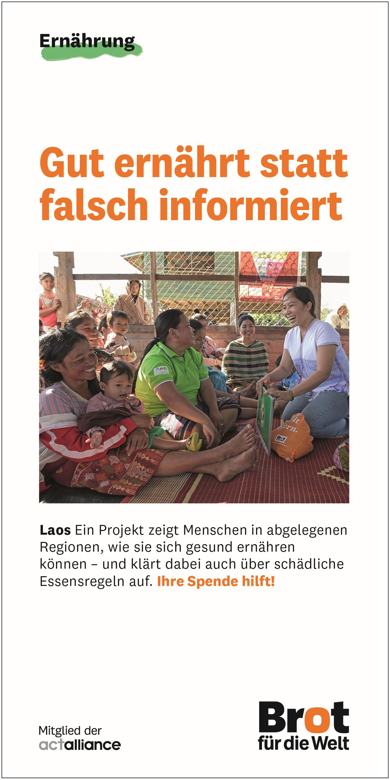 Laos: Gut ernährt statt falsch informiert (Faltblatt Ernährung)