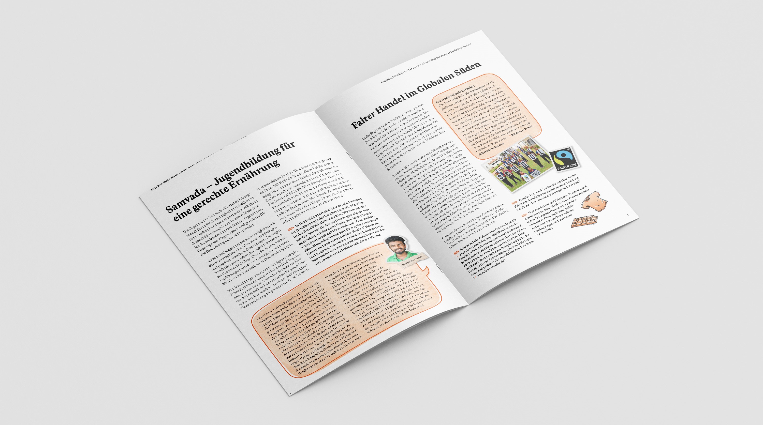 Bildungsmaterial Indien zur Weltkarte Ernährung