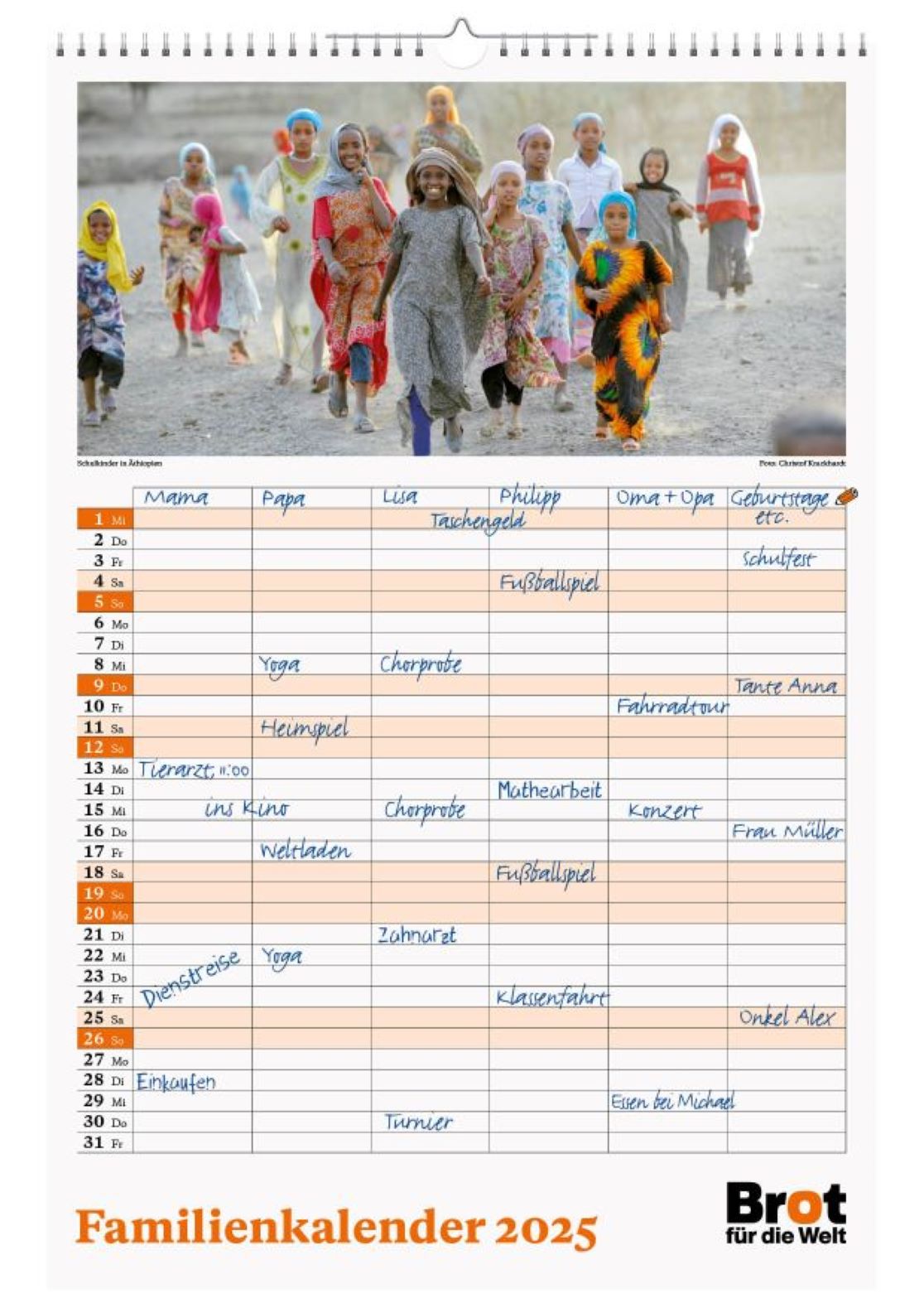 Monatsplaner: Familienkalender 2025