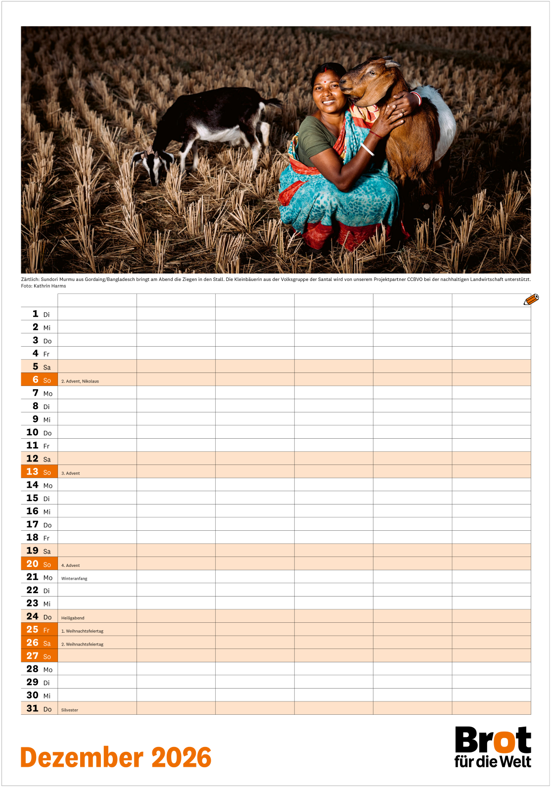 Monatsplaner: Familienkalender 2026