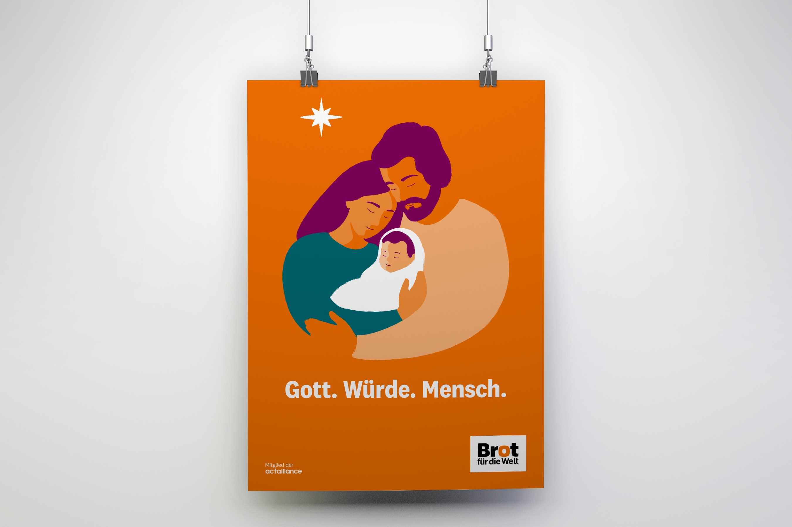 Plakat Gott. Würde. Mensch. 
