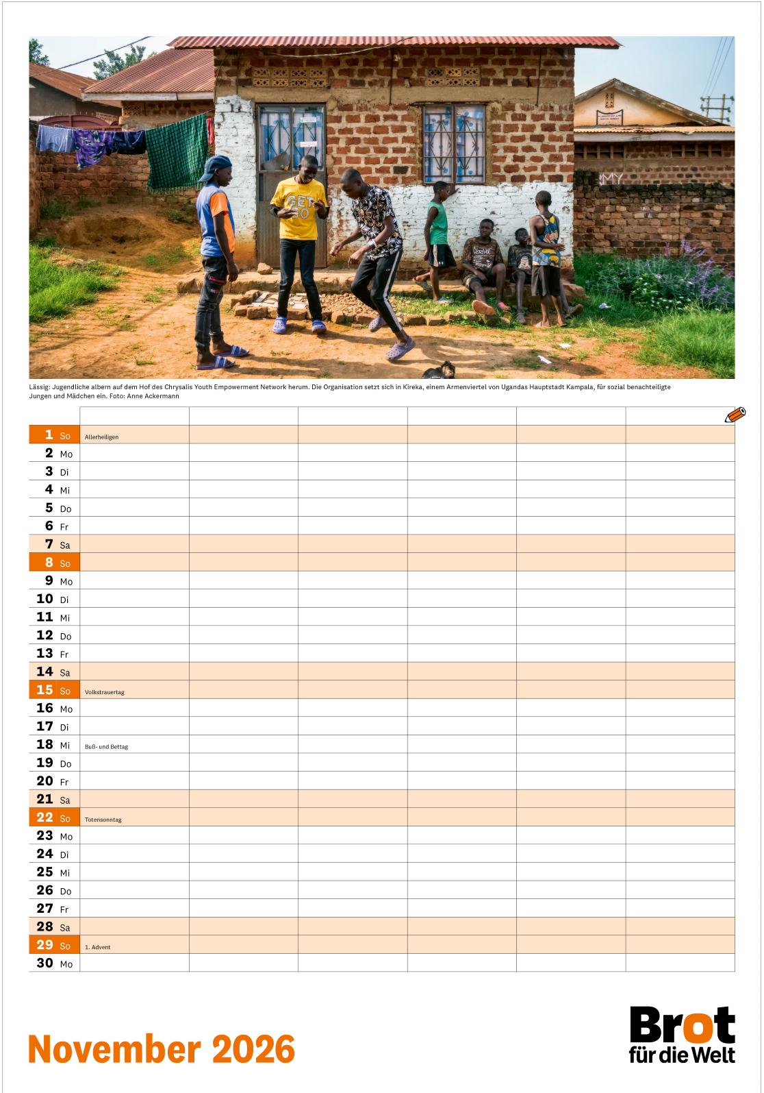 Monatsplaner: Familienkalender 2026
