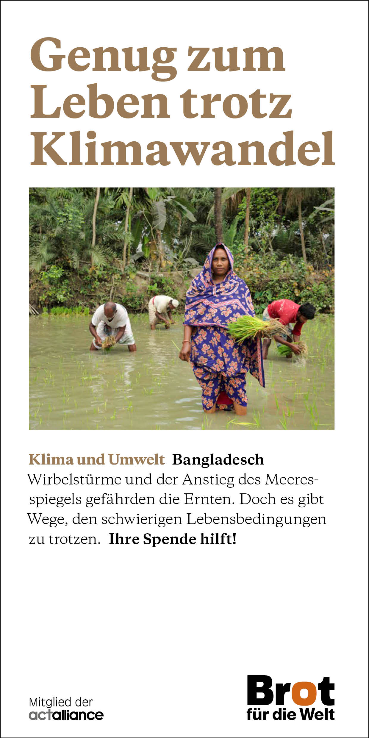 Bangladesch - Genug zum Leben trotz Klimawandel (Faltblatt Bewahrung der Schöpfung)