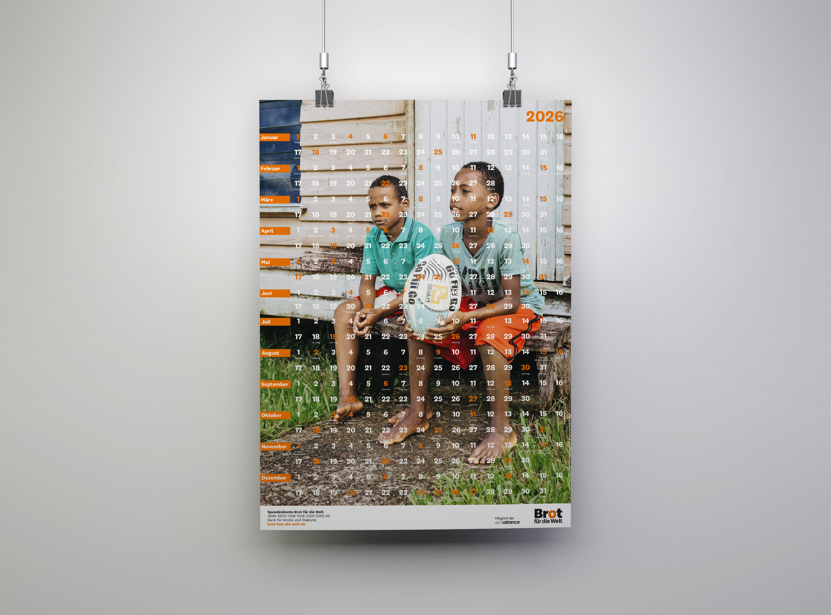 Einschubbogen 2026 für den Spendenkalender