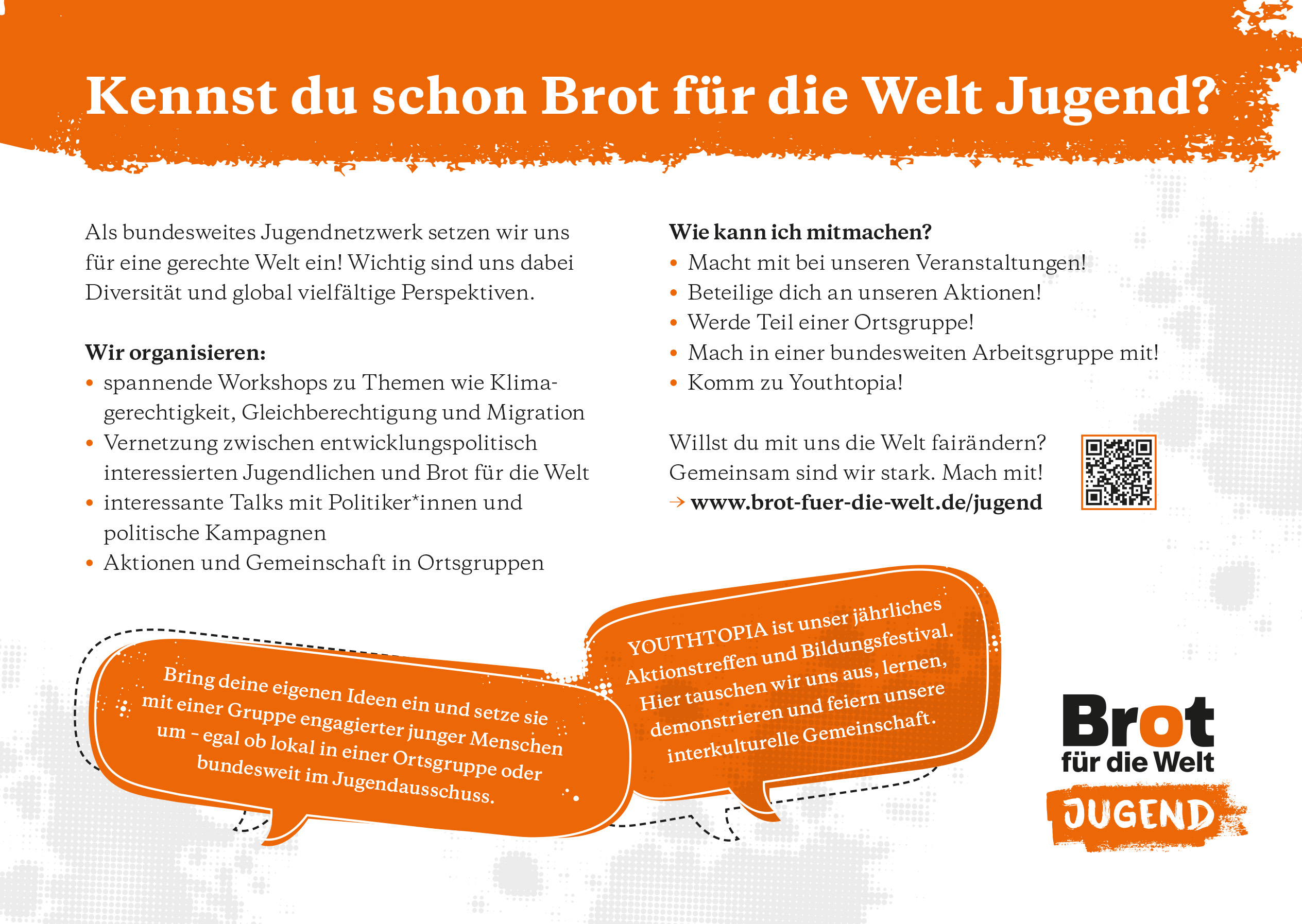 Stickerbogen Brot für die Welt Jugend