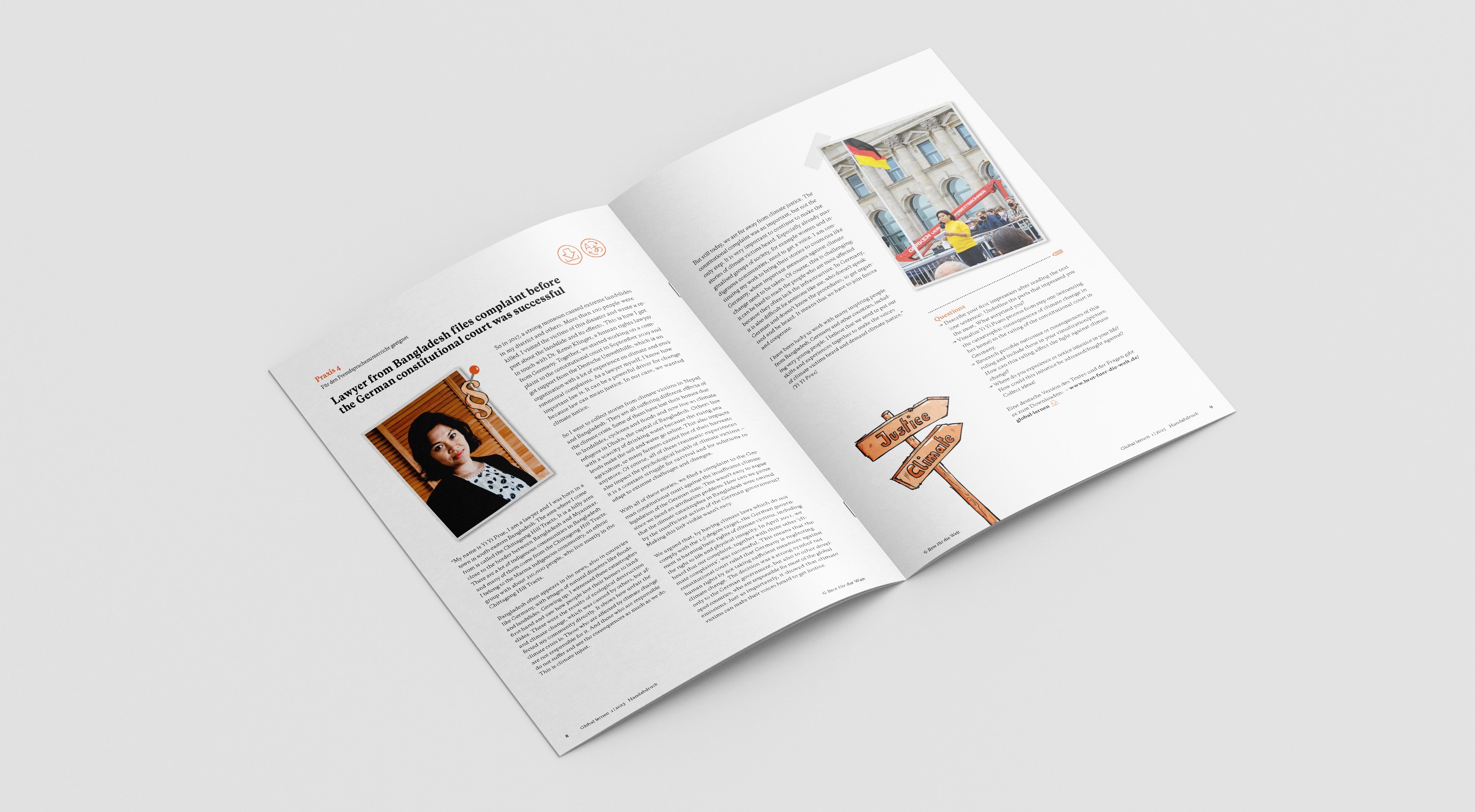 Global lernen Handabdruck