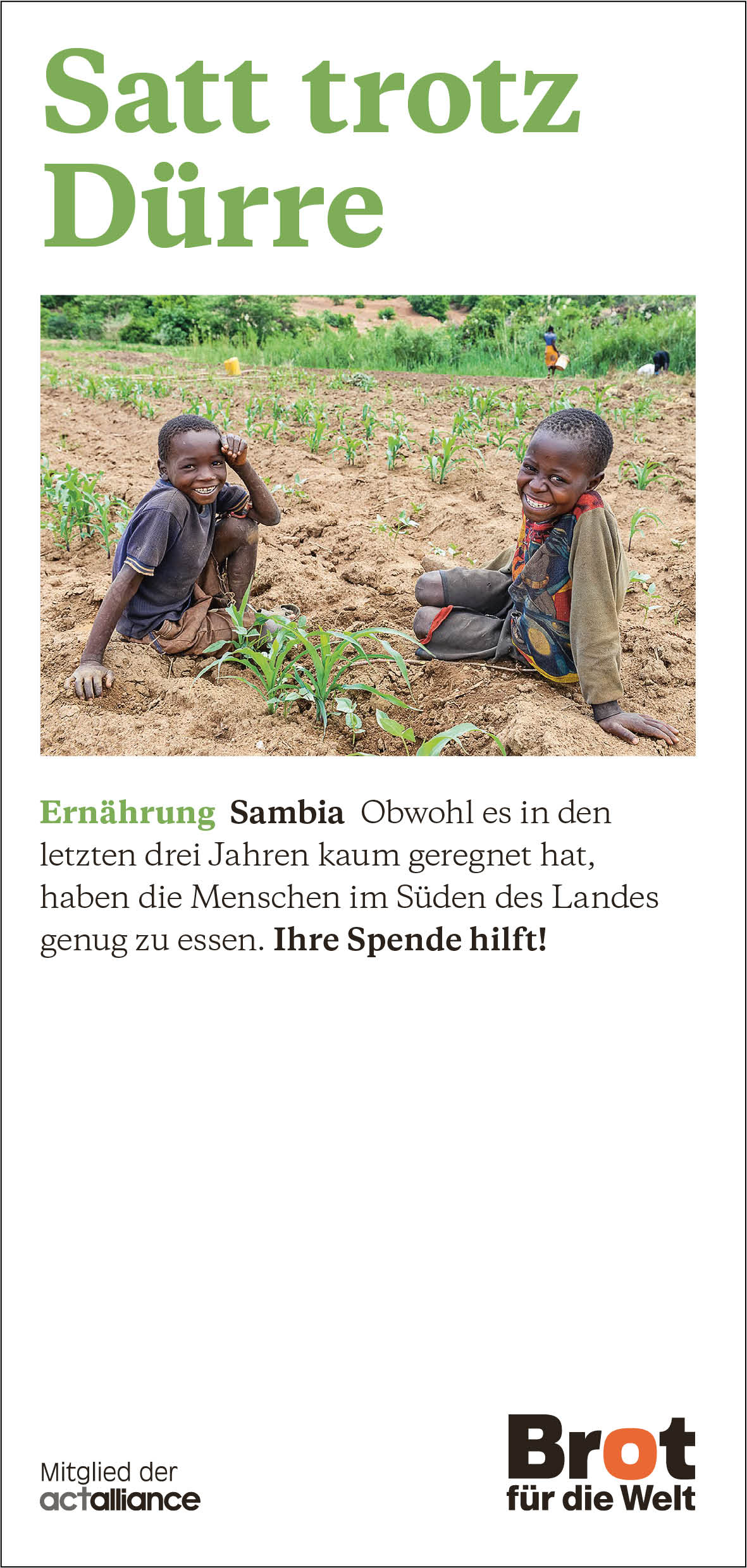 Sambia - Satt trotz Dürre (Faltblatt Ernährung)