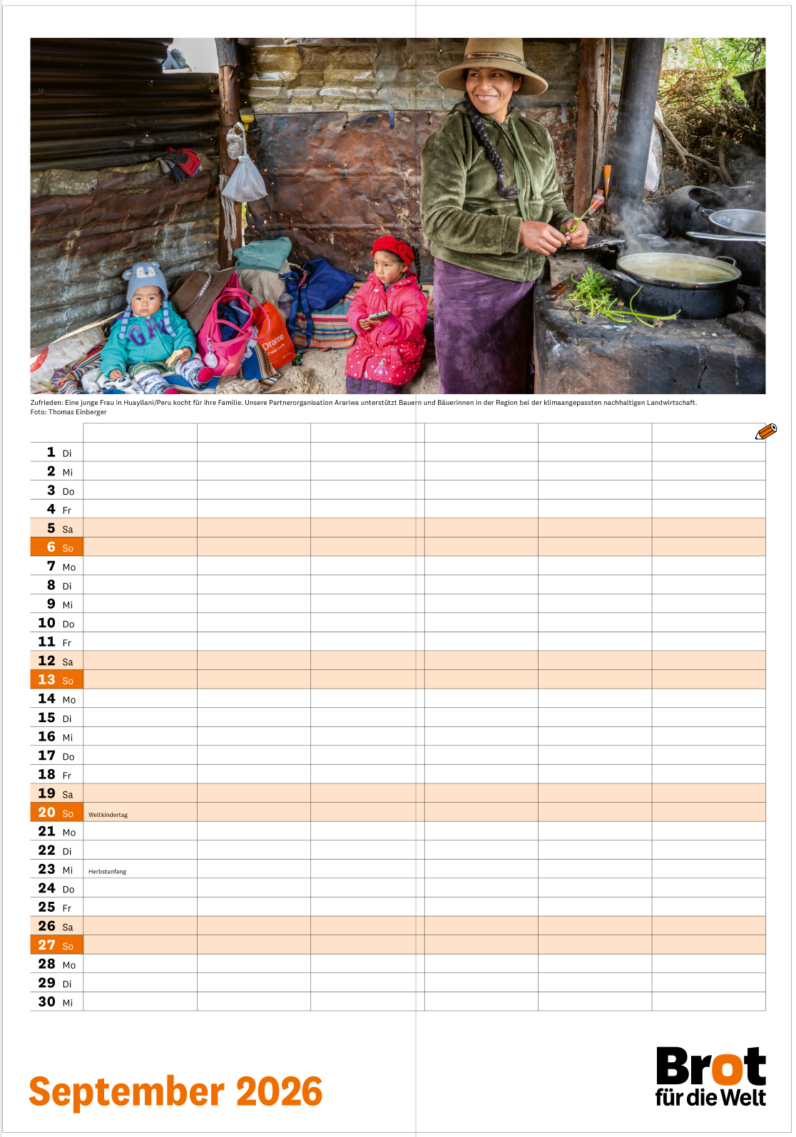Monatsplaner: Familienkalender 2026