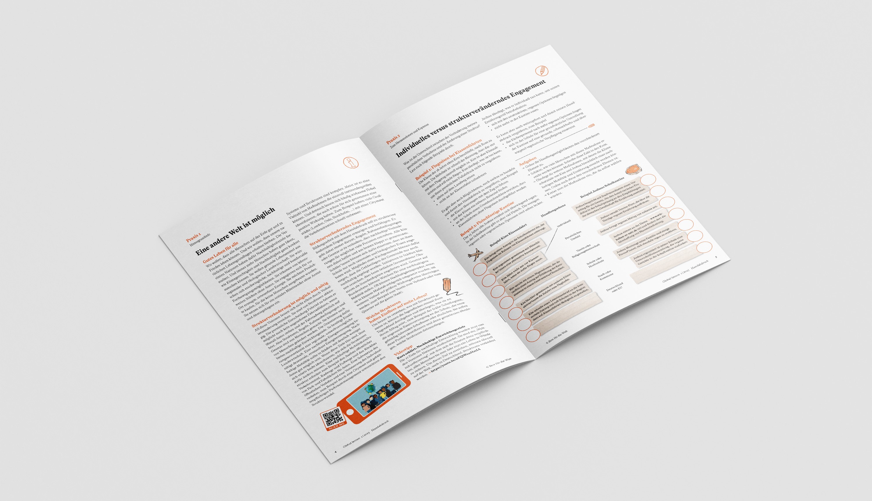 Global lernen Handabdruck