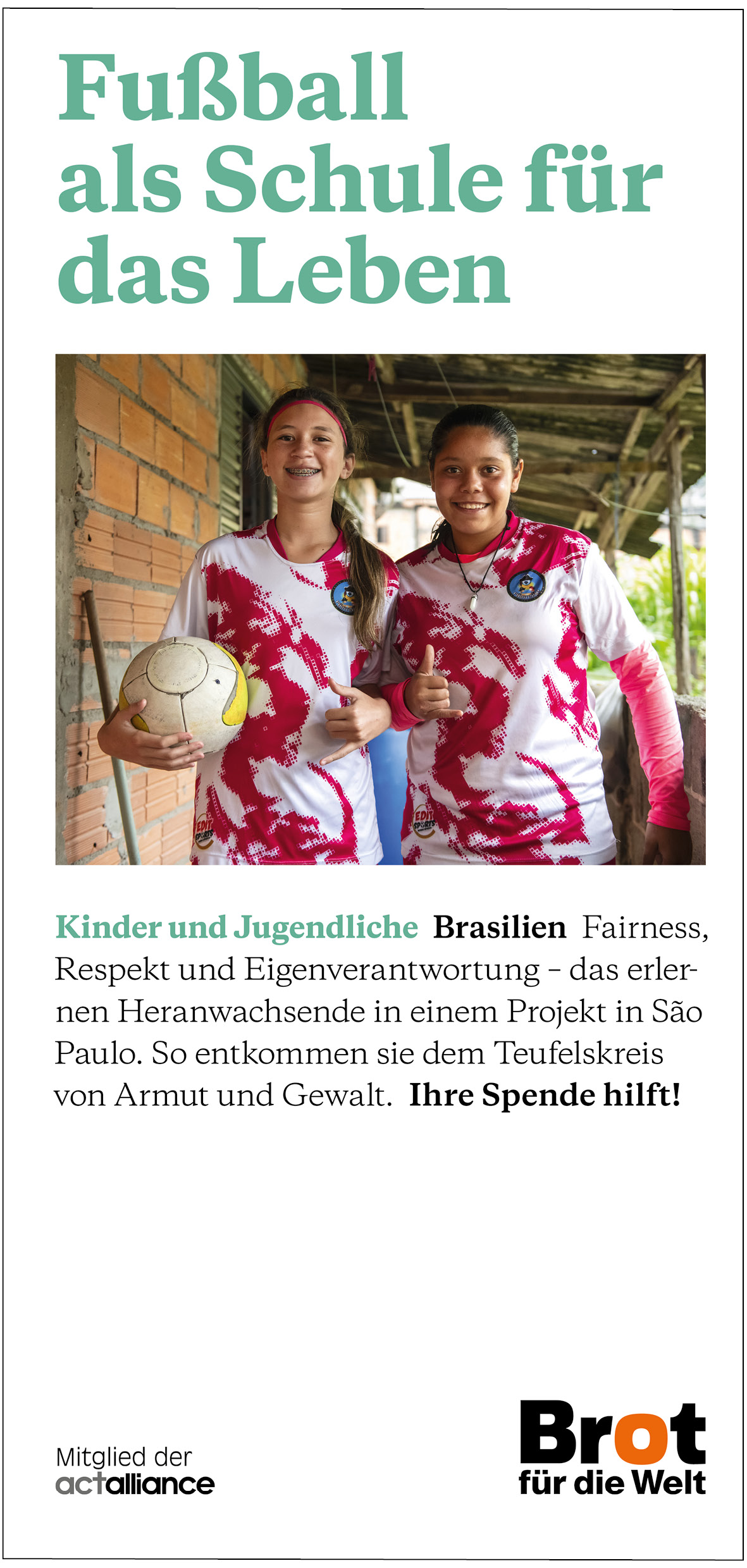 Brasilien: Fußball als Schule für das Leben (Faltblatt Kinder)