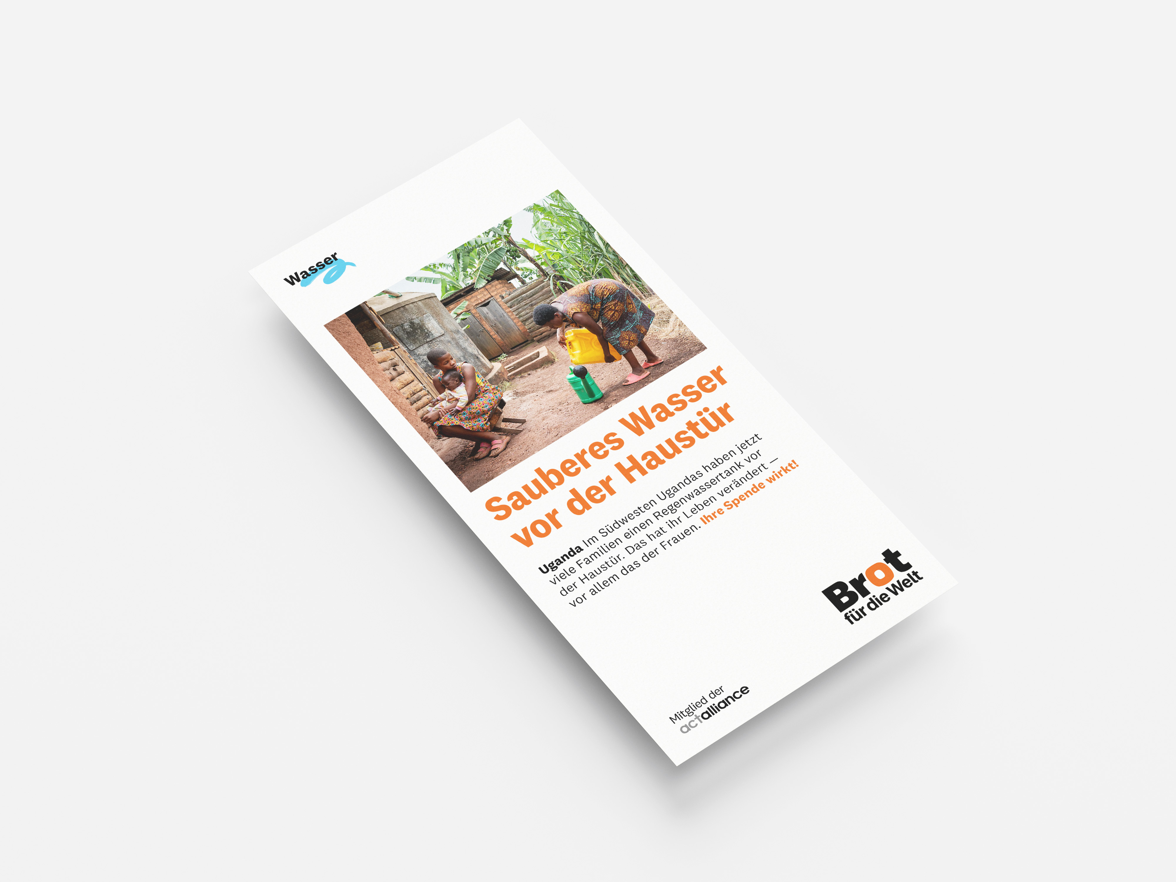 Uganda: Sauberes Wasser vor der Haustür (Faltblatt Wasser)