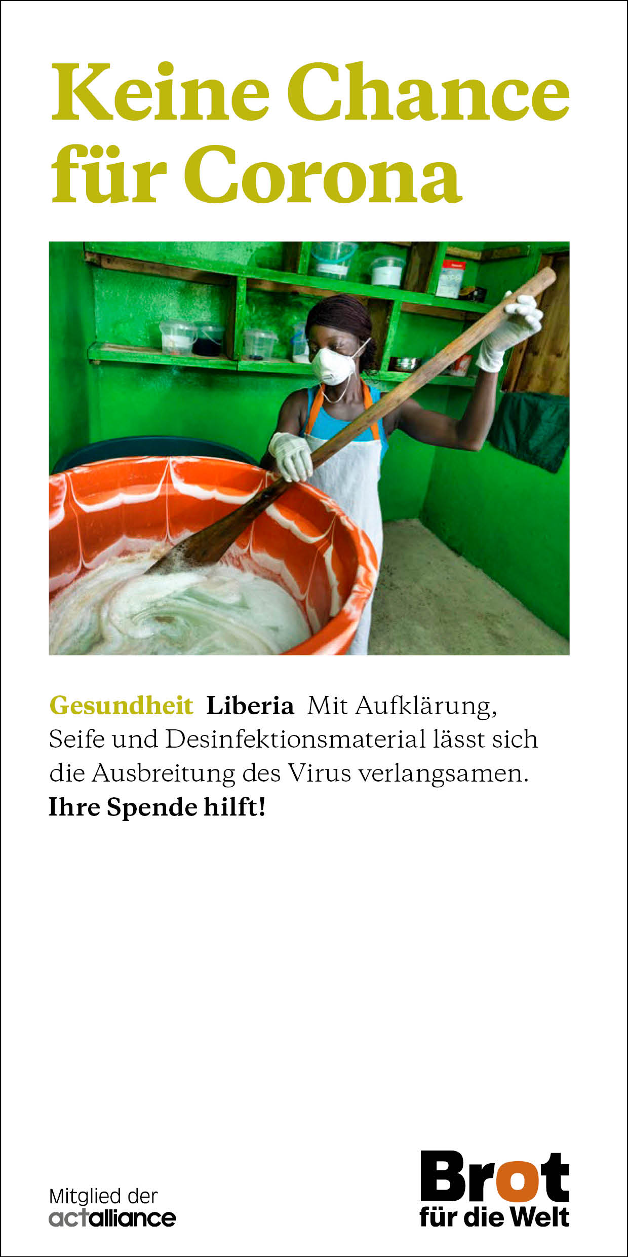 Liberia - Keine Chance für Corona (Faltblatt Gesundheit)