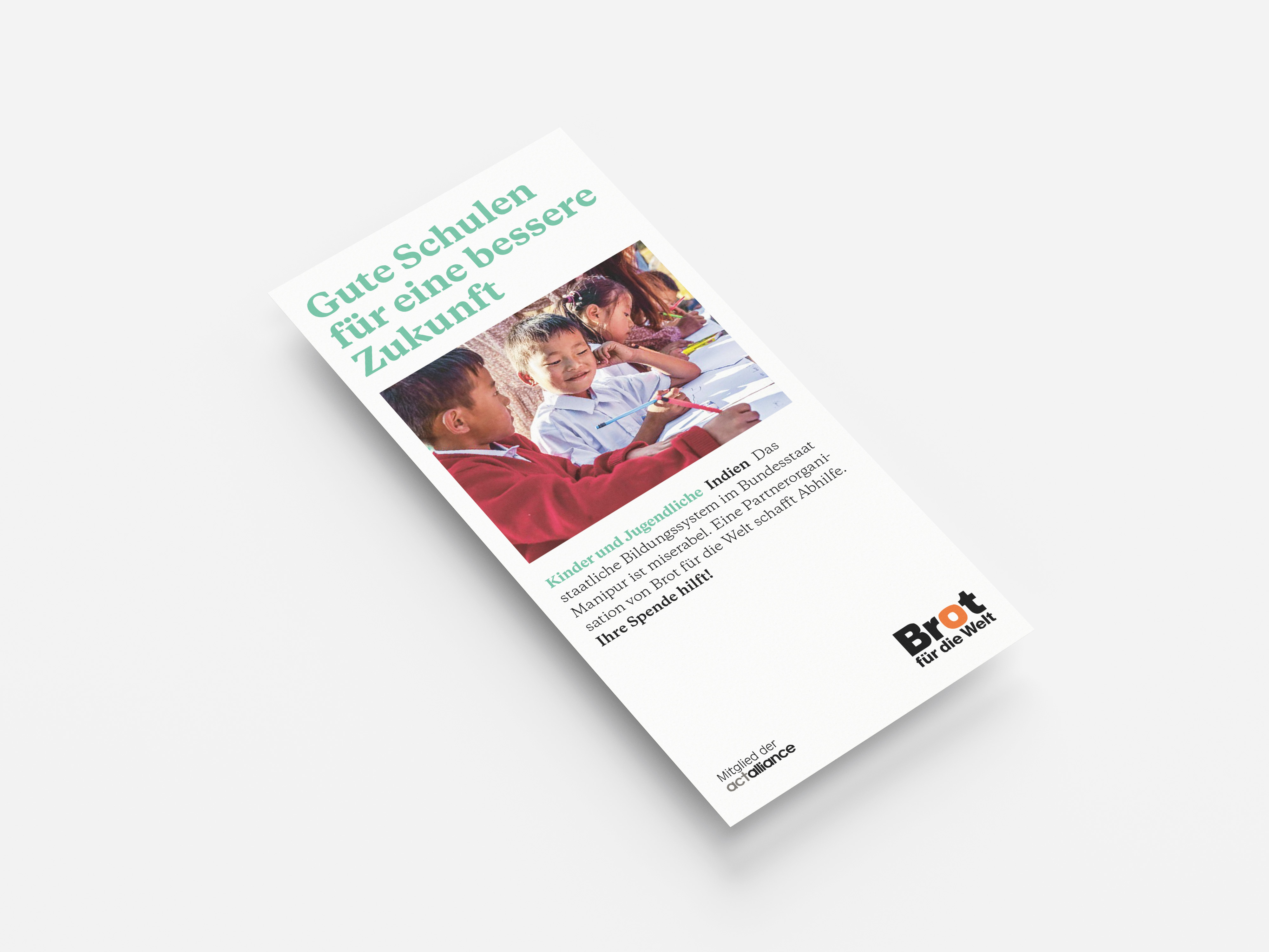 Indien: Gute Schulen für eine bessere Zukunft (Faltblatt Kinder und Jugendliche)