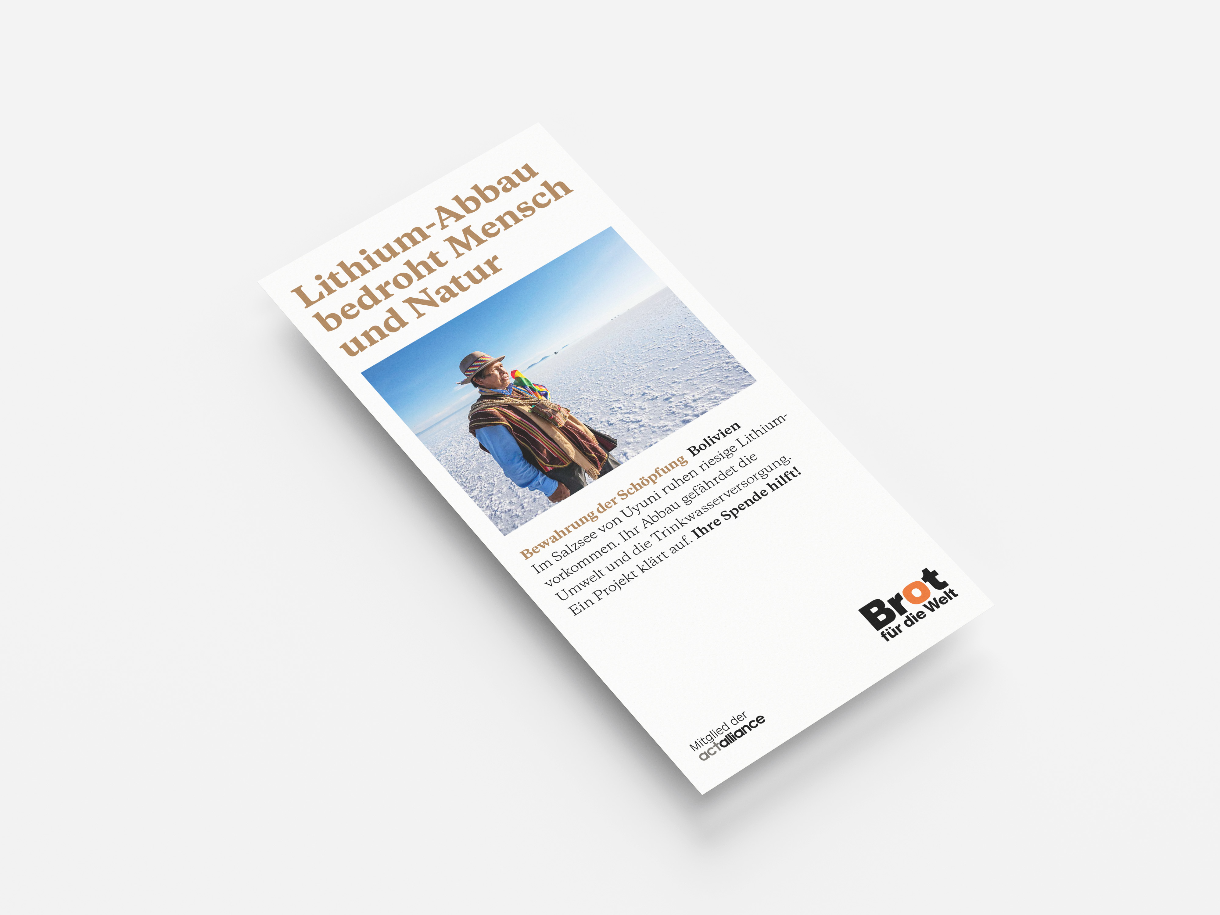 Bolivien: Lithium-Abbau bedroht Mensch und Natur (Faltblatt Schöpfung)