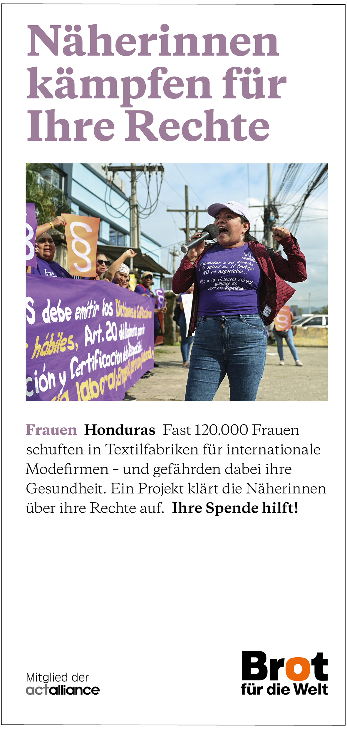 Honduras: Näherinnen kämpfen für ihre Rechte (Faltblatt Frauen)