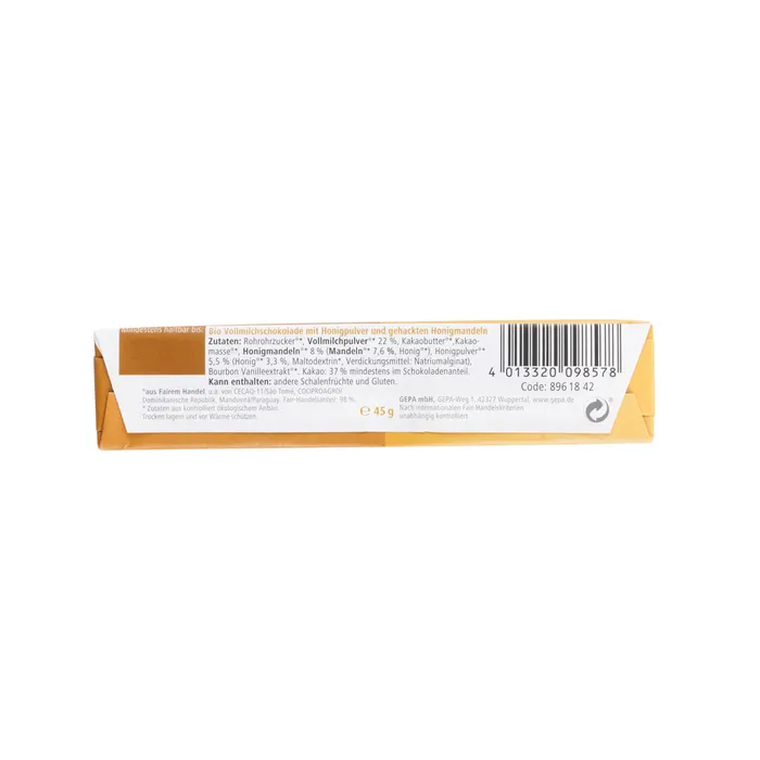 Bio Schokoriegel Honey Almond Fairness