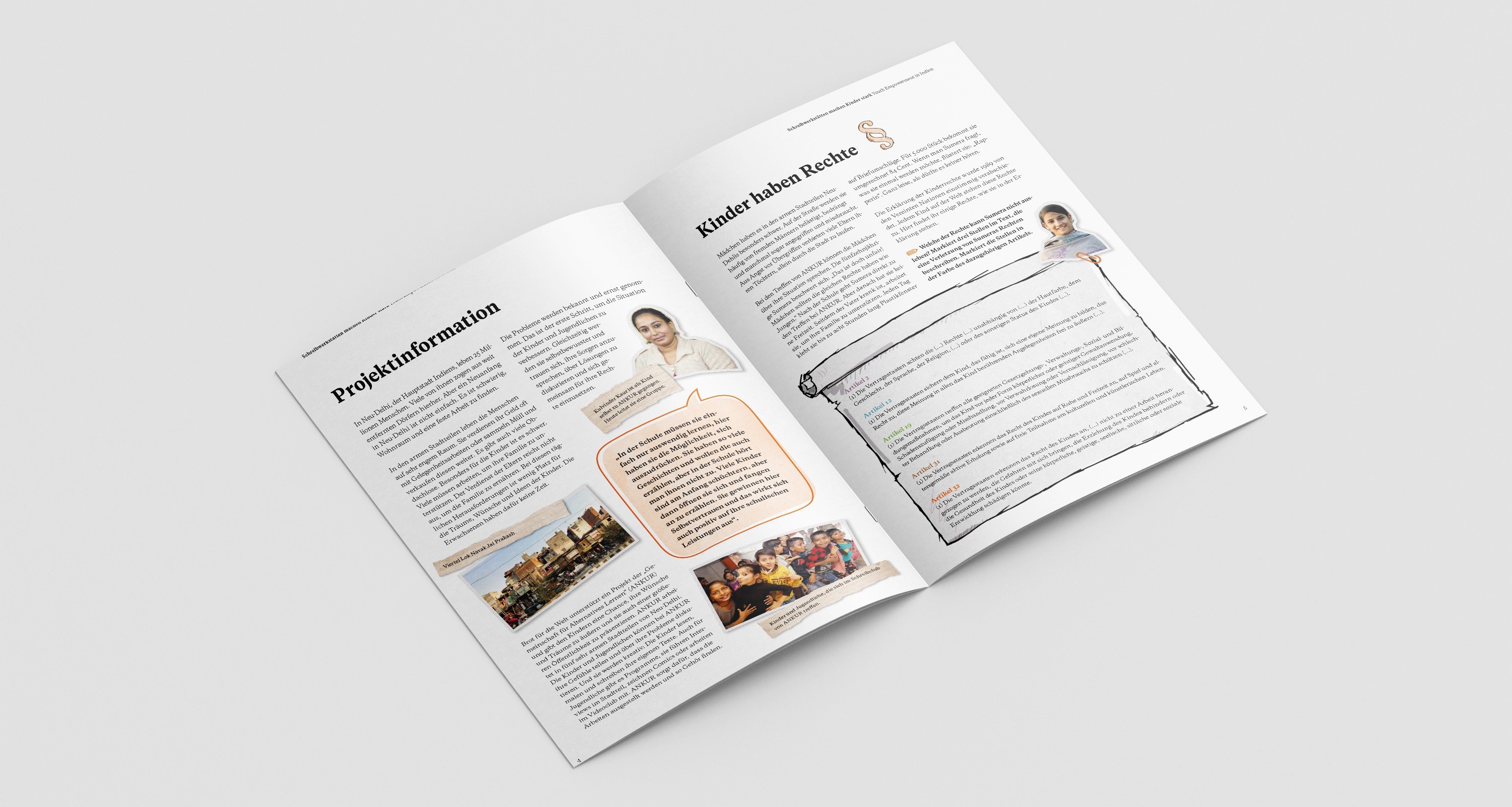 Bildungsmaterial zu Kinderrechten und Youth Empowerment in Indien