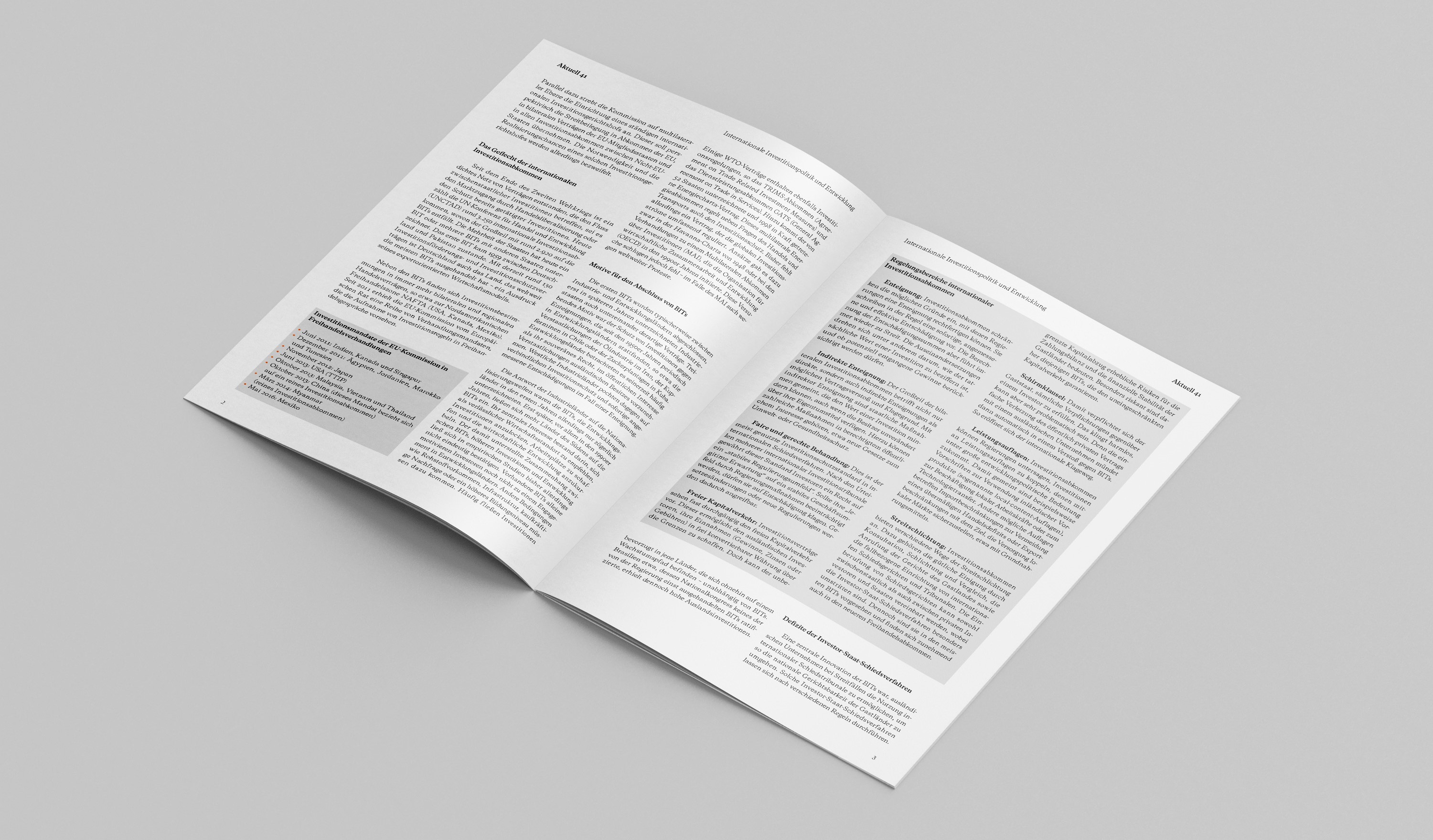 Aktuell 41: Investitionspolitik und Entwicklung