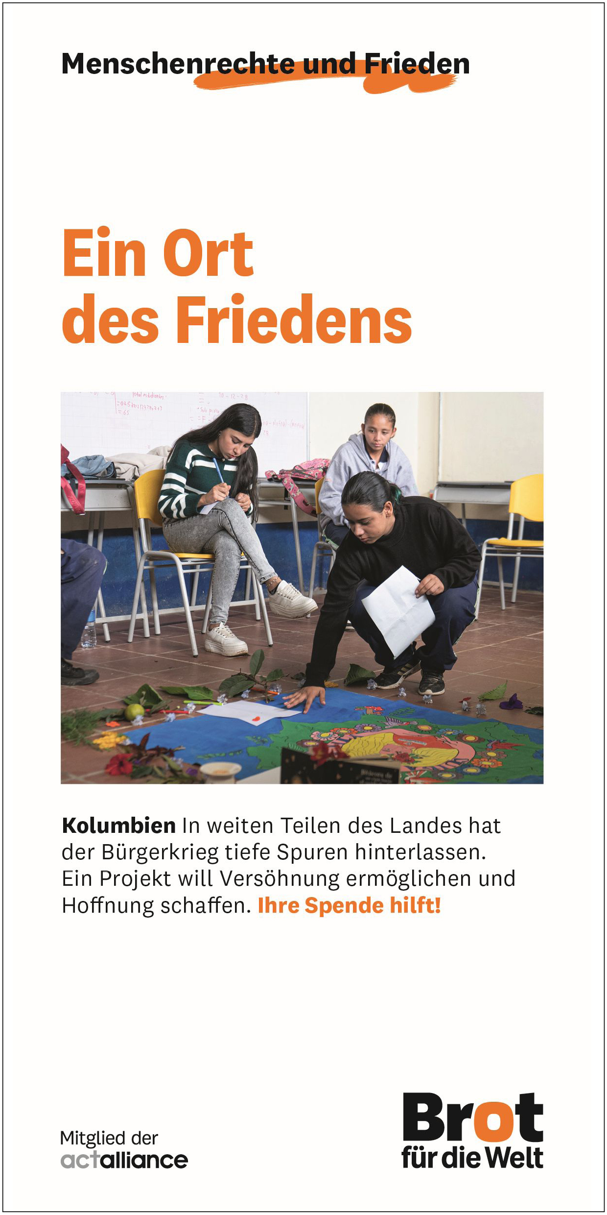 Kolumbien: Ein Ort des Friedens (Faltblatt Menschenrechte und Frieden)