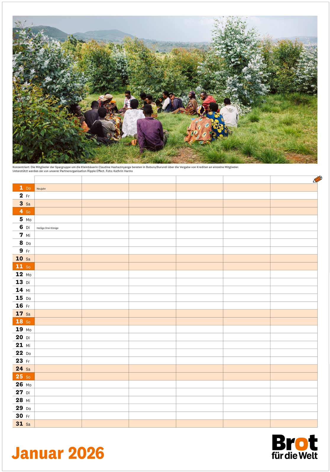 Monatsplaner: Familienkalender 2026