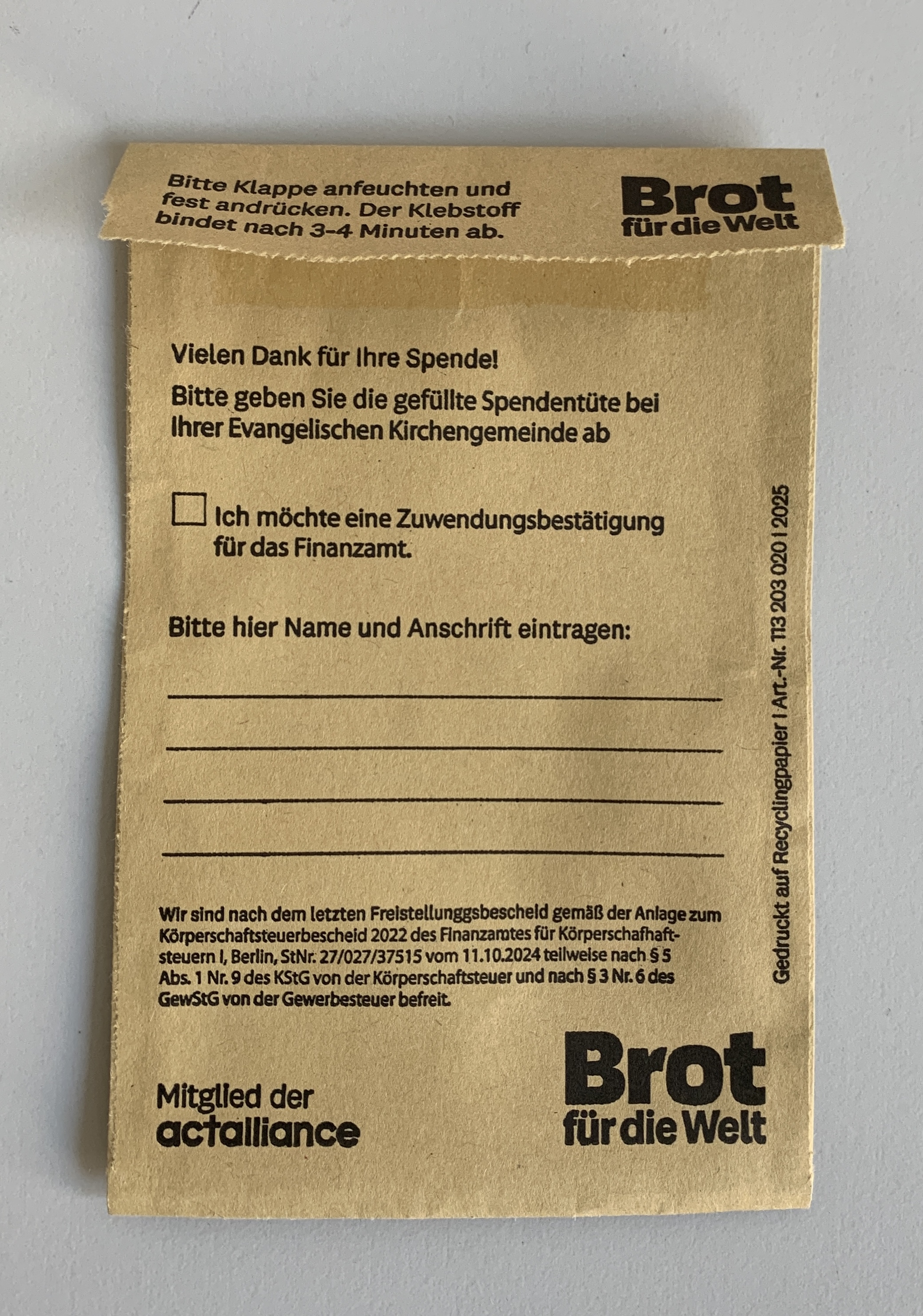 Spendentüte